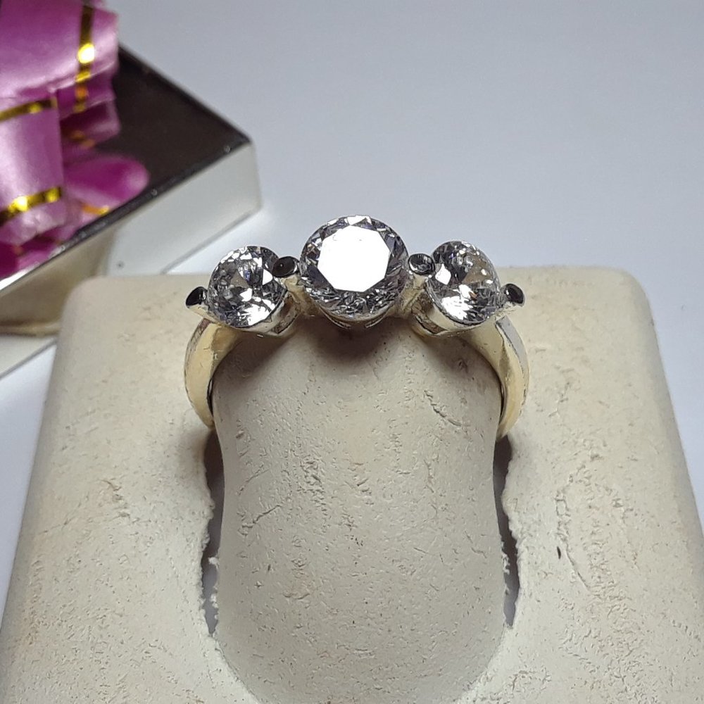 1.75cttw 3 stone CZ 925 Anniversary Ring #15591